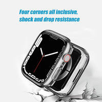 Ailun for Apple Watch Series 9 & 8 & 7 Screen Protector Case [45mm], Ultra - Thin Hard PC Case Built in Tempered Glass for iWatch, Shockproof Cover with Button [2 Pack][Black] - 7DAY'S