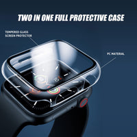 Ailun for Apple Watch Series 9 & 8 & 7 Screen Protector Case [45mm], Ultra - Thin Hard PC Case Built in Tempered Glass for iWatch, Shockproof Cover with Button [2 Pack][Black] - 7DAY'S
