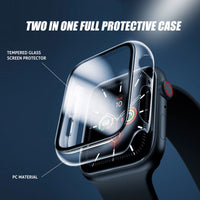 Ailun for Apple Watch Series 9 & 8 & 7 Screen Protector Case [45mm], Ultra - Thin Hard PC Case Built in Tempered Glass for iWatch, Shockproof Cover with Button [2 Pack][Black] - 7DAY'S