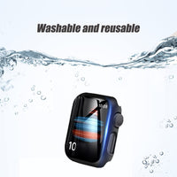 Ailun for Apple Watch Series 9 & 8 & 7 Screen Protector Case [45mm], Ultra - Thin Hard PC Case Built in Tempered Glass for iWatch, Shockproof Cover with Button [2 Pack][Black] - 7DAY'S