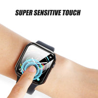 Ailun for Apple Watch Series 9 & 8 & 7 Screen Protector Case [45mm], Ultra - Thin Hard PC Case Built in Tempered Glass for iWatch, Shockproof Cover with Button [2 Pack][Black] - 7DAY'S