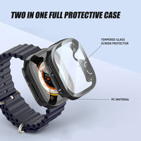 Ailun for Apple Watch Series 9 & 8 & 7 Screen Protector Case [45mm], Ultra - Thin Hard PC Case Built in Tempered Glass for iWatch, Shockproof Cover with Button [2 Pack][Black] - 7DAY'S