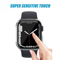Ailun for Apple Watch Series 9 & 8 & 7 Screen Protector Case [45mm], Ultra - Thin Hard PC Case Built in Tempered Glass for iWatch, Shockproof Cover with Button [2 Pack][Black] - 7DAY'S