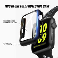 Ailun for Apple Watch Series 9 & 8 & 7 Screen Protector Case [45mm], Ultra - Thin Hard PC Case Built in Tempered Glass for iWatch, Shockproof Cover with Button [2 Pack][Black] - 7DAY'S