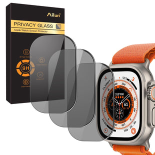 Ailun for Apple Watch Ultra 2/Ultra Screen Protector [49mm], Tempered Glass Film, Anti - Scratch, High Definition, Touch Sensitive[3 Pack][Clear] - 7DAY'S