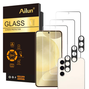 Ailun Glass Screen Protector for Galaxy S25 Ultra [6.9 Inch] 3Pack + 3Pack Camera Lens Tempered Glass Fingerprint Unlock 0.25mm Ultra Clear Anti - Scratch Case Friendly [Not For S25/S25 Plus/S25 Edge] - 7DAY'S