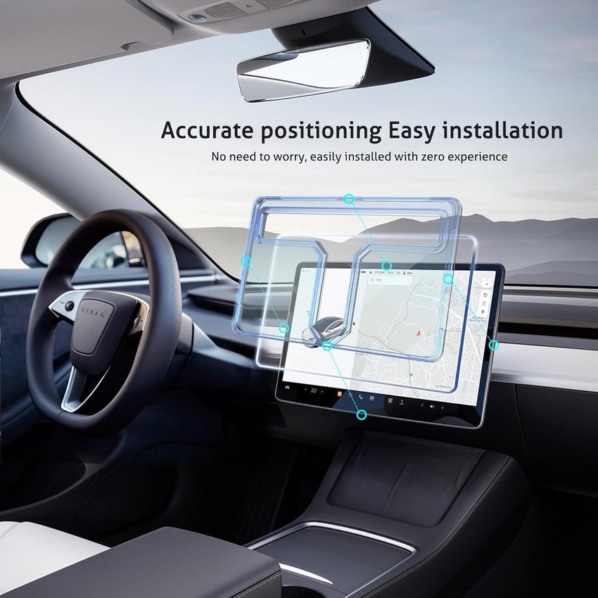 Ailun Glass Screen Protector for Tesla Model Y Juniper 2025 / Model 3 2024 Highland Center Console Dashboard Touchscreen [15.4 Inch] with Auto Alignment Tool + Armrest Box Screen Protector [8 Inch] - 7DAY'S
