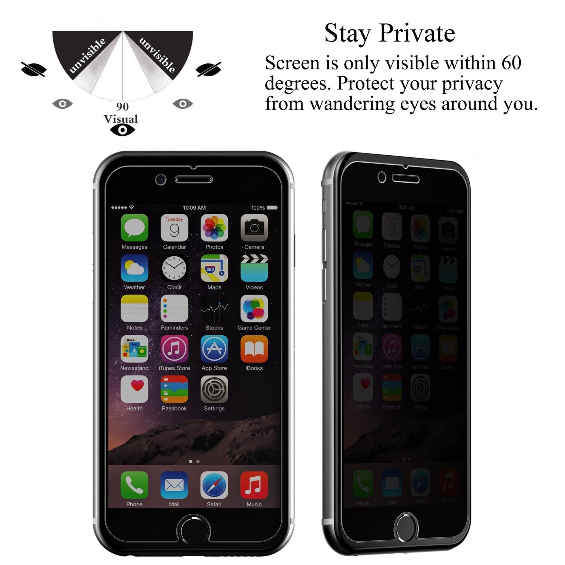 Ailun Privacy Screen Protector for iPhone 16e / iPhone 14 / iPhone 13 / iPhone 13 Pro [6.1 Inch] 2 Pack Anti Spy Private Tempered Glass Anti - Scratch Case Friendly [Not for iPhone 16 6.1 Inch] - 7DAY'S