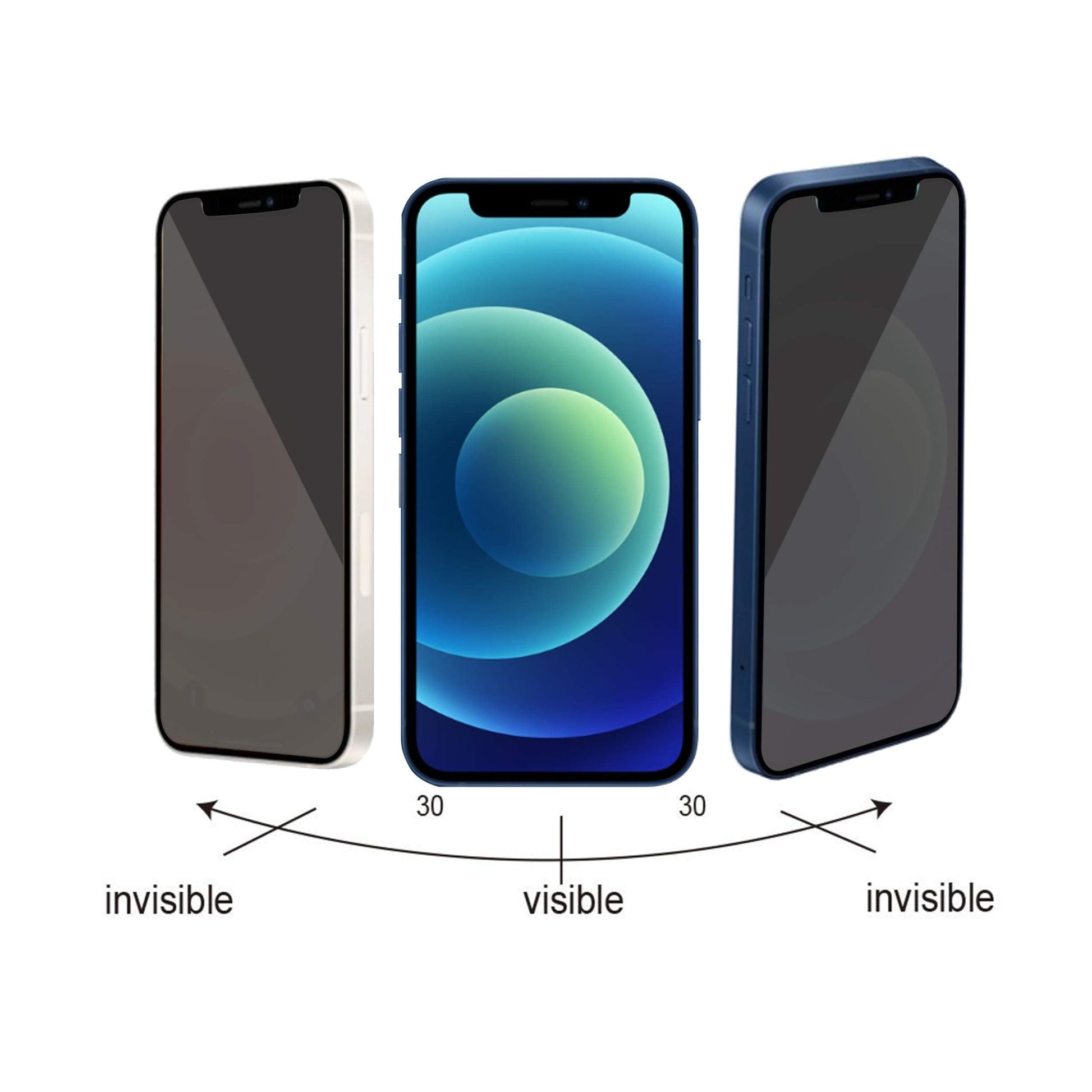 Ailun Privacy Screen Protector for iPhone 16e / iPhone 14 / iPhone 13 / iPhone 13 Pro [6.1 Inch] 2 Pack Anti Spy Private Tempered Glass Anti - Scratch Case Friendly [Not for iPhone 16 6.1 Inch] - 7DAY'S