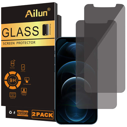 Ailun Privacy Screen Protector for iPhone 16e / iPhone 14 / iPhone 13 / iPhone 13 Pro [6.1 Inch] 2 Pack Anti Spy Private Tempered Glass Anti - Scratch Case Friendly [Not for iPhone 16 6.1 Inch] - 7DAY'S