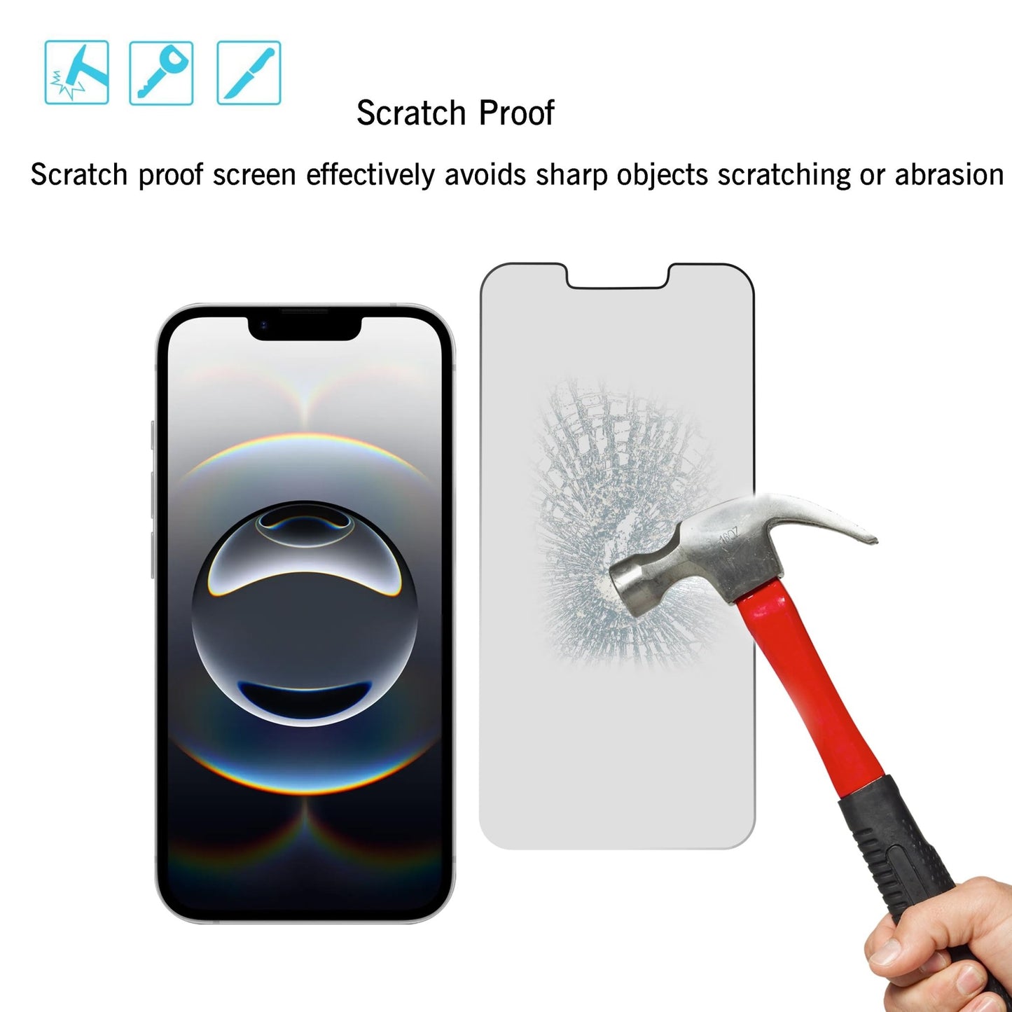 Ailun Privacy Screen Protector for iPhone 16e / iPhone 14 / iPhone 13 / iPhone 13 Pro [6.1 Inch] 2 Pack Anti Spy Private Tempered Glass Anti - Scratch Case Friendly [Not for iPhone 16 6.1 Inch] - 7DAY'S