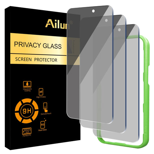 Ailun Privacy Screen Protector for iPhone 16e / iPhone 14 / iPhone 13 / iPhone 13 Pro [6.1 Inch] 2 Pack Anti Spy Private Tempered Glass Anti-Scratch Case Friendly [Not for iPhone 16 6.1 Inch]