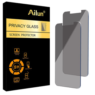Ailun Privacy Screen Protector for iPhone 16e / iPhone 14 / iPhone 13 / iPhone 13 Pro [6.1 Inch] 2 Pack Anti Spy Private Tempered Glass Anti - Scratch Case Friendly [Not for iPhone 16 6.1 Inch] - 7DAY'S