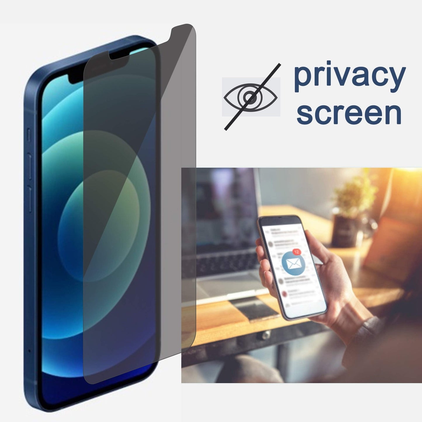Ailun Privacy Screen Protector for iPhone 16e / iPhone 14 / iPhone 13 / iPhone 13 Pro [6.1 Inch] 2 Pack Anti Spy Private Tempered Glass Anti - Scratch Case Friendly [Not for iPhone 16 6.1 Inch] - 7DAY'S