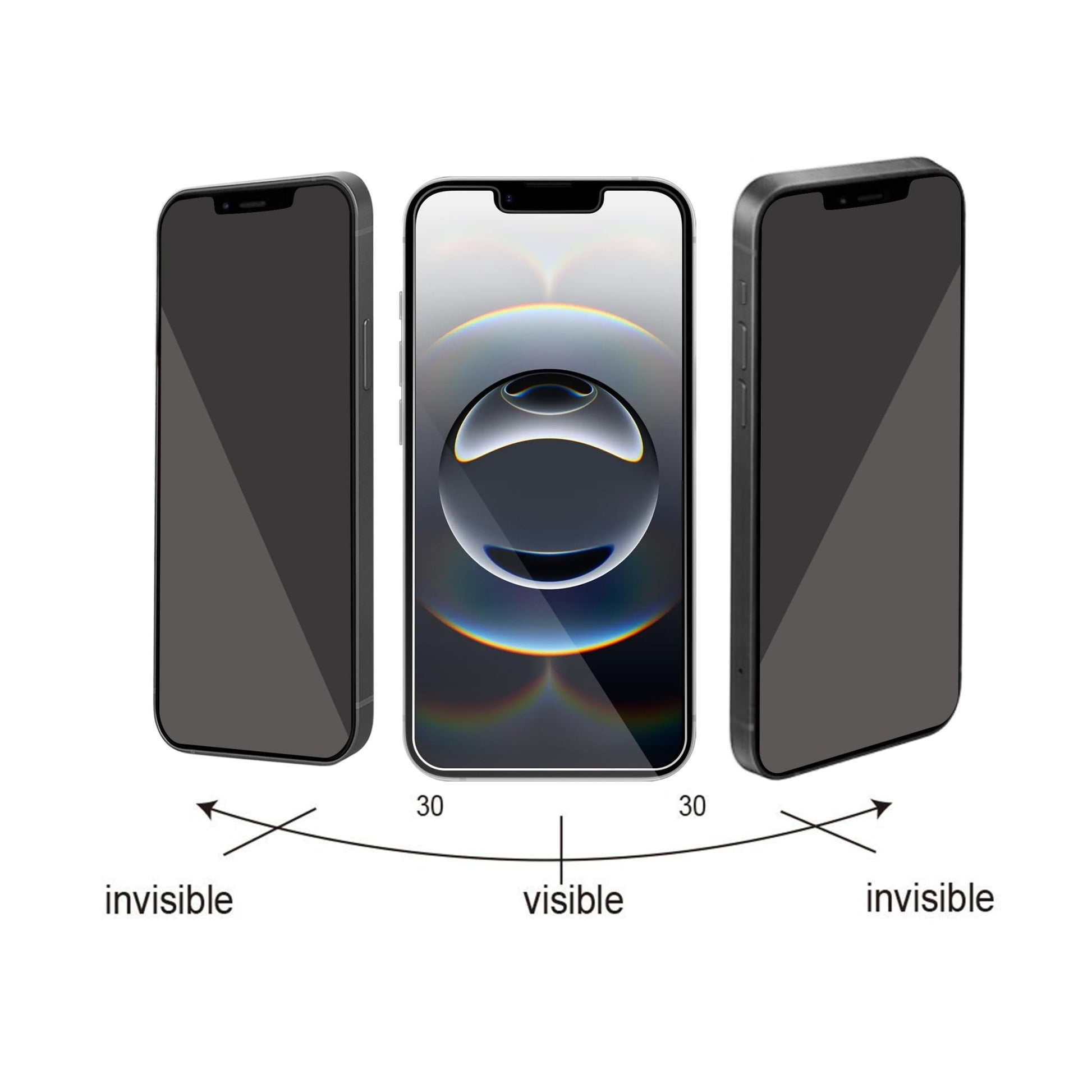 Ailun Privacy Screen Protector for iPhone 16e / iPhone 14 / iPhone 13 / iPhone 13 Pro [6.1 Inch] 2 Pack Anti Spy Private Tempered Glass Anti - Scratch Case Friendly [Not for iPhone 16 6.1 Inch] - 7DAY'S