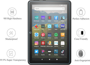 Ailun Screen Protector for Amazon Kindle Fire HD 8/8 Plus/Kids [8 inch] 2022&2020 Released - 0.33mm Tempered Glass, Ultra Clear, Anti - Scratch, Case Friendly - 7DAY'S