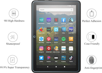 Ailun Screen Protector for Amazon Kindle Fire HD 8/8 Plus/Kids [8 inch] 2022&2020 Released - 0.33mm Tempered Glass, Ultra Clear, Anti - Scratch, Case Friendly - 7DAY'S