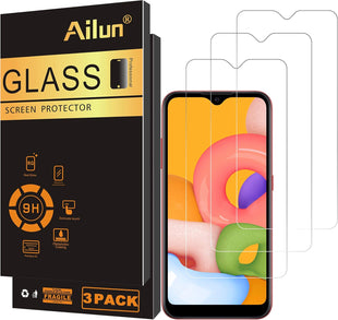 Ailun Screen Protector for Galaxy A01 [5.7 inch] 3 Pack Tempered Glass Ultra Clear Anti-Scratch Case Friendly