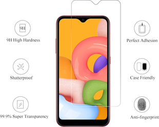 Ailun Screen Protector for Galaxy A01 [5.7 inch] 3 Pack Tempered Glass Ultra Clear Anti - Scratch Case Friendly - 7DAY'S