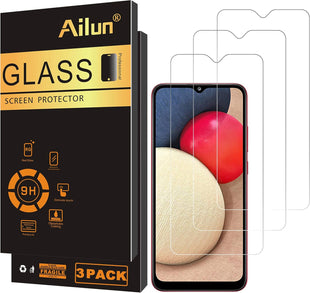 Ailun Screen Protector for Galaxy A03S/A02/A02S [3 Pack] Tempered Glass 0.33mm Ultra Clear Anti-Scratch Case Friendly