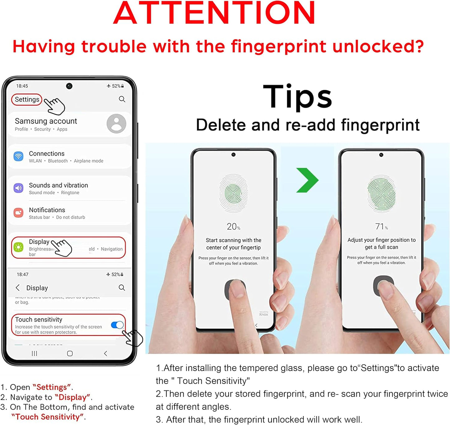 Ailun Screen Protector for Galaxy S21 5G [6.2 inch] 2Pack + 2Pack Camera Lens Tempered Glass Fingerprint Unlock Compatible 0.33mm Clear Anti - Scratch Case Friendly [Not for Galaxy S21 Plus] - 7DAY'S