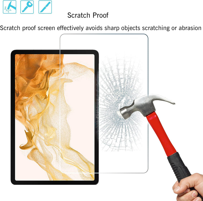Ailun Screen Protector for Galaxy Tab S8 Plus/S7 FE/S7+, 12.4 inch 2Pack Tempered Glass 9H Hardness 2.5D Edge Ultra Clear Anti Scratch Case Friendly - 7DAY'S