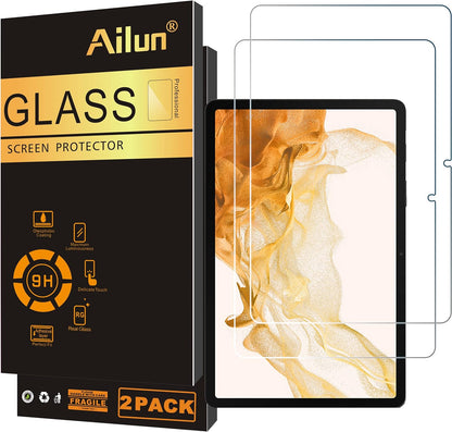 Ailun Screen Protector for Galaxy Tab S8 Plus/S7 FE/S7+, 12.4 inch 2Pack Tempered Glass 9H Hardness 2.5D Edge Ultra Clear Anti Scratch Case Friendly - 7DAY'S