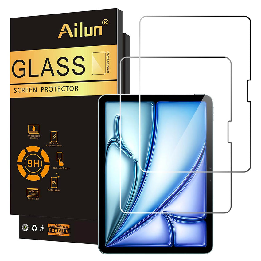 Ailun Screen Protector for iPad 11th A16 2025 [11 Inch] / 10th Generation 2022 [10.9 Inch], Tempered Glass [Face ID & Apple Pencil Compatible] Ultra Sensitive Case Friendly [2 Pack] - 7DAY'S