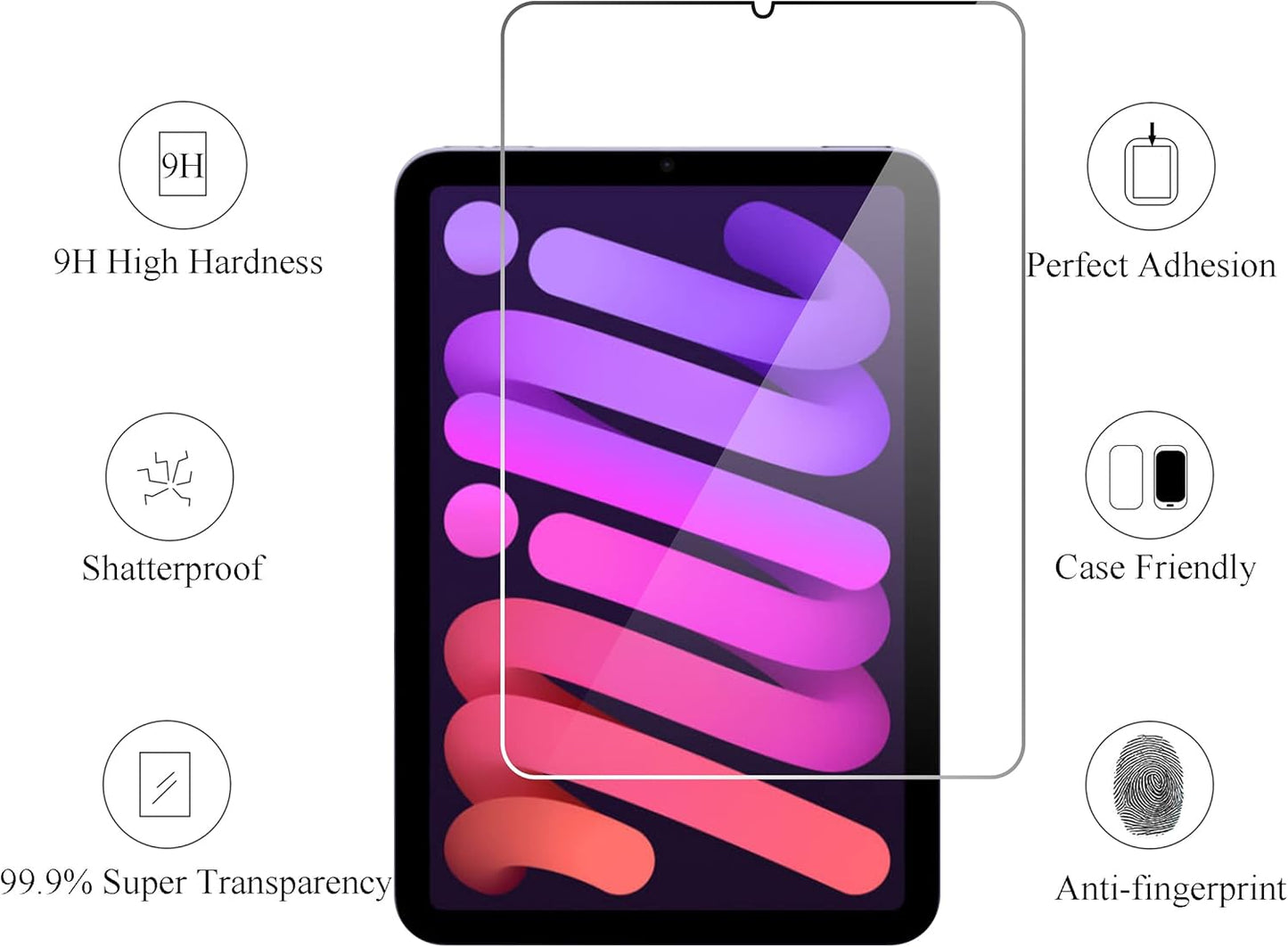 Ailun Screen Protector for iPad Mini [8.3 Inch] [Mini 7 A17 Pro 7th Gen 2024 & Mini 6th Gen 2021 Release] Tempered Glass 2.5D Edge,iPad Mini 7 & 6,Case Friendly [3 Pack] - 7DAY'S