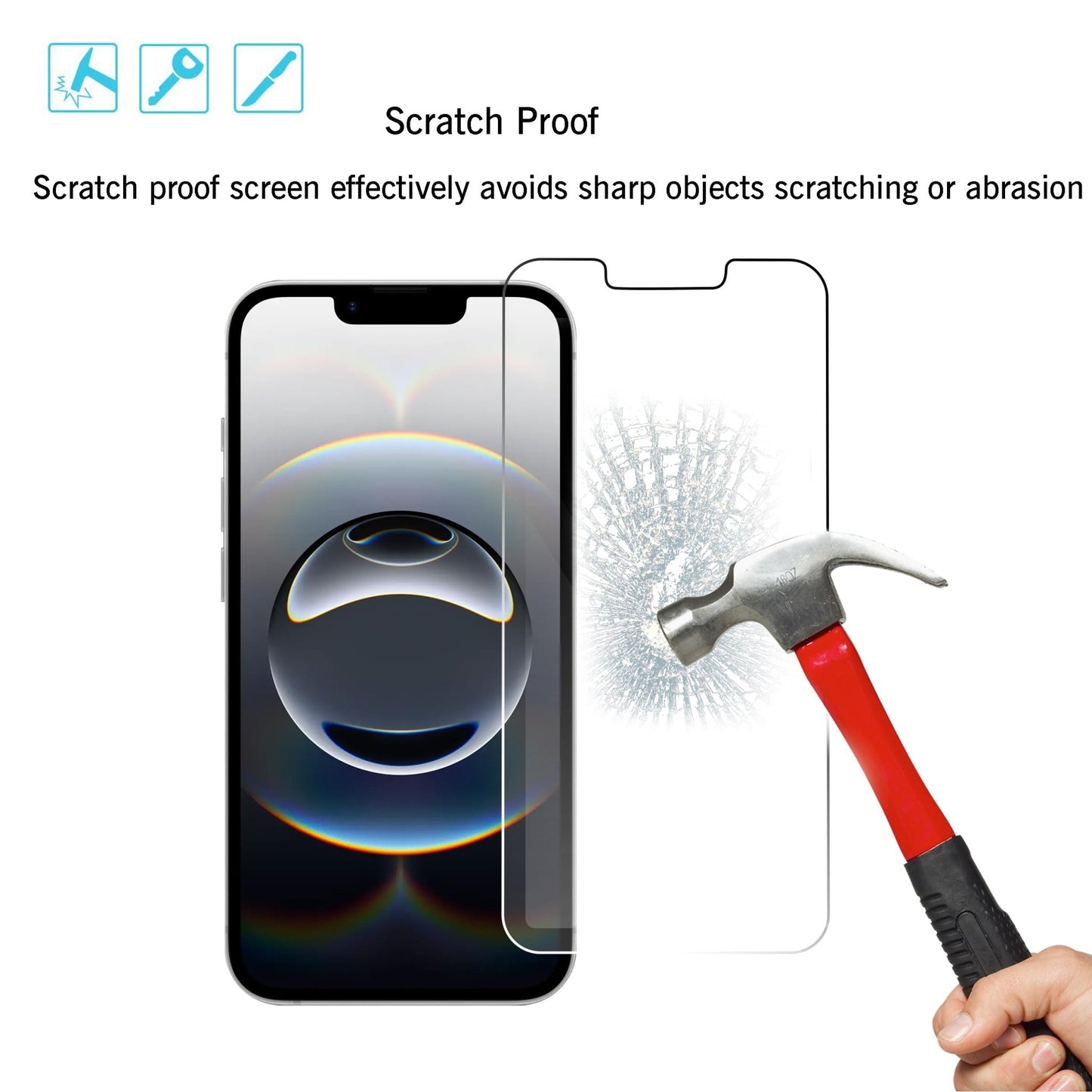 Ailun Screen Protector for iPhone 16e / iPhone 14 / iPhone 13 / iPhone 13 Pro [6.1 Inch] Display 3 Pack Tempered Glass, Case Friendly [Not for iPhone 16 6.1 Inch] - 7DAY'S