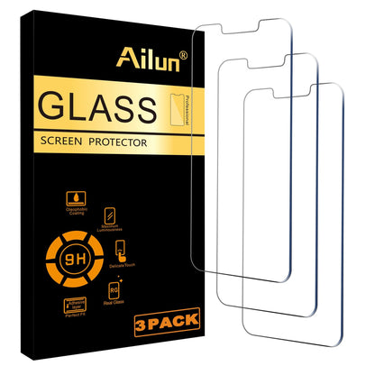 Ailun Screen Protector for iPhone 16e / iPhone 14 / iPhone 13 / iPhone 13 Pro [6.1 Inch] Display 3 Pack Tempered Glass, Case Friendly [Not for iPhone 16 6.1 Inch] - 7DAY'S