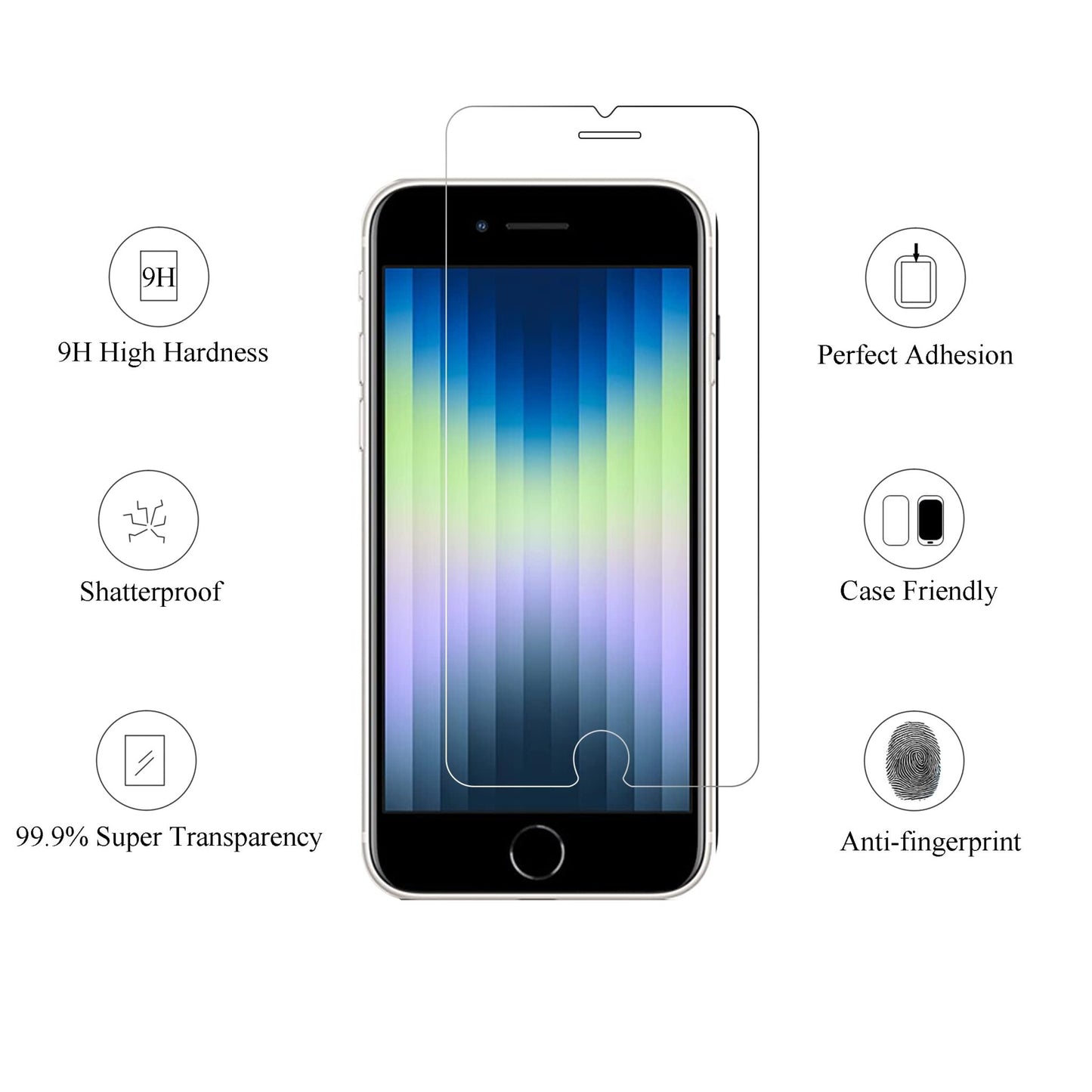 Ailun Screen Protector for iPhone 16e / iPhone 14 / iPhone 13 / iPhone 13 Pro [6.1 Inch] Display 3 Pack Tempered Glass, Case Friendly [Not for iPhone 16 6.1 Inch] - 7DAY'S