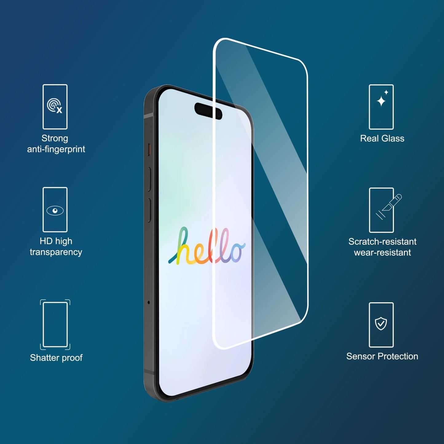 Ailun Screen Protector for iPhone 16e / iPhone 14 / iPhone 13 / iPhone 13 Pro [6.1 Inch] Display 3 Pack Tempered Glass, Case Friendly [Not for iPhone 16 6.1 Inch] - 7DAY'S