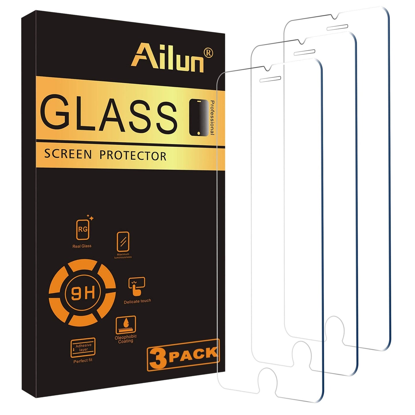 Ailun Screen Protector for iPhone 16e / iPhone 14 / iPhone 13 / iPhone 13 Pro [6.1 Inch] Display 3 Pack Tempered Glass, Case Friendly [Not for iPhone 16 6.1 Inch] - 7DAY'S