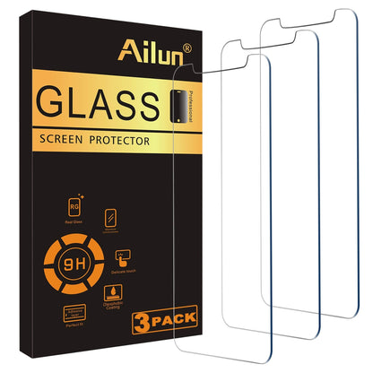 Ailun Screen Protector for iPhone 16e / iPhone 14 / iPhone 13 / iPhone 13 Pro [6.1 Inch] Display 3 Pack Tempered Glass, Case Friendly [Not for iPhone 16 6.1 Inch] - 7DAY'S
