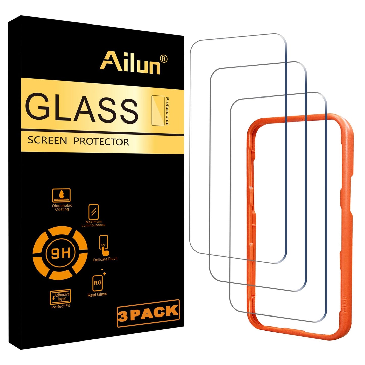 Ailun Screen Protector for iPhone 16e / iPhone 14 / iPhone 13 / iPhone 13 Pro [6.1 Inch] Display 3 Pack Tempered Glass, Case Friendly [Not for iPhone 16 6.1 Inch] - 7DAY'S