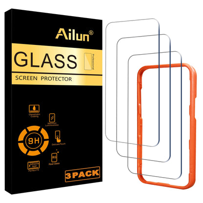 Ailun Screen Protector for iPhone 16e / iPhone 14 / iPhone 13 / iPhone 13 Pro [6.1 Inch] Display 3 Pack Tempered Glass, Case Friendly [Not for iPhone 16 6.1 Inch] - 7DAY'S