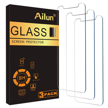 Ailun Screen Protector for iPhone 16e / iPhone 14 / iPhone 13 / iPhone 13 Pro [6.1 Inch] Display 3 Pack Tempered Glass, Case Friendly [Not for iPhone 16 6.1 Inch] - 7DAY'S