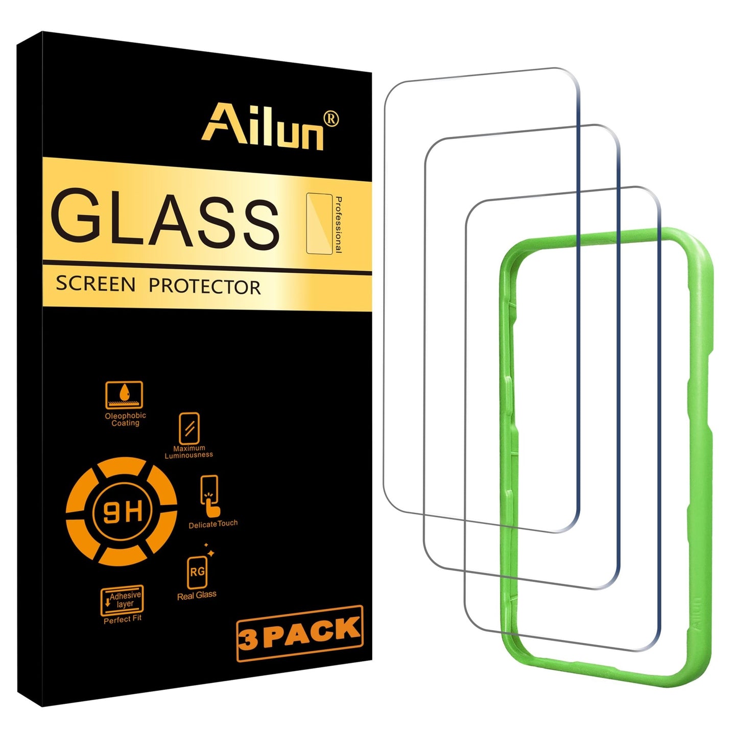 Ailun Screen Protector for iPhone 16e / iPhone 14 / iPhone 13 / iPhone 13 Pro [6.1 Inch] Display 3 Pack Tempered Glass, Case Friendly [Not for iPhone 16 6.1 Inch] - 7DAY'S