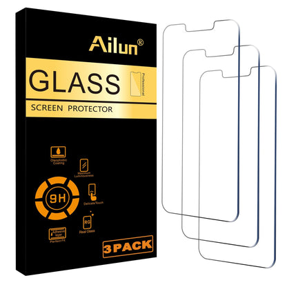 Ailun Screen Protector for iPhone 16e / iPhone 14 / iPhone 13 / iPhone 13 Pro [6.1 Inch] Display 3 Pack Tempered Glass, Case Friendly [Not for iPhone 16 6.1 Inch] - 7DAY'S