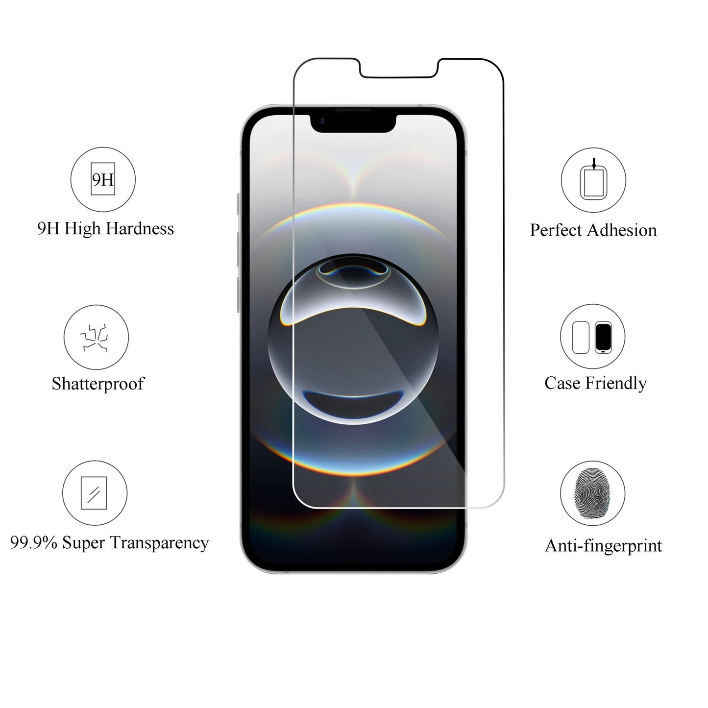 Ailun Screen Protector for iPhone 16e / iPhone 14 / iPhone 13 / iPhone 13 Pro [6.1 Inch] Display 3 Pack Tempered Glass, Case Friendly [Not for iPhone 16 6.1 Inch] - 7DAY'S
