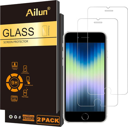 Ailun Screen Protector for iPhone SE 2020/2022 2Pack 0.33mm 4.7 Inch Tempered Glass Case Friendly iPhone SE 2nd/3rd Generation - 7DAY'S