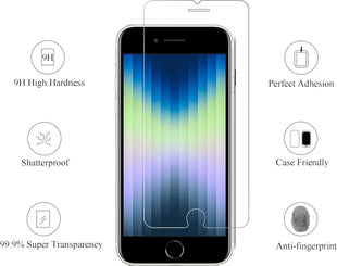 Ailun Screen Protector for iPhone SE 2022 3rd Generation, [3Pack] Case Friendly Tempered Glass - 7DAY'S
