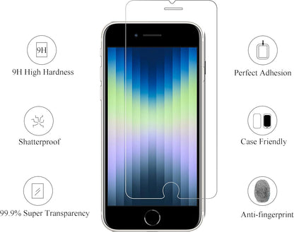 Ailun Screen Protector for iPhone SE 2022 3rd Generation, [3Pack] Case Friendly Tempered Glass - 7DAY'S