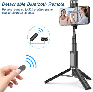 Ailun Selfie Stick Tripod,Extendable Aluminum,3 in 1,Bluetooth Wireless Remote and 360 Rotation Stand for iPhone 16/15/14/13/12/11/11 Pro/XS Max/XS/XR/X/8/7 and More Smartphones - 7DAY'S