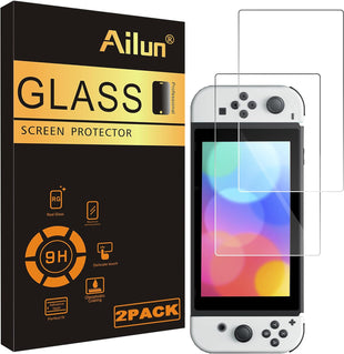 Ailun Tempered Glass Screen Protector for Nintendo Switch OLED Model 2021 [7 Inch] Anti Scratch 9H Hardness [2 Pack]