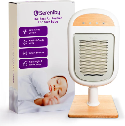 Air Purifier for Baby | Proprietary Safe-Sleep Design | Medical-Grade HEPA Filtration | Laser-Accurate Air Quality & Temp Sensors | Smart Parent-Approved Features
