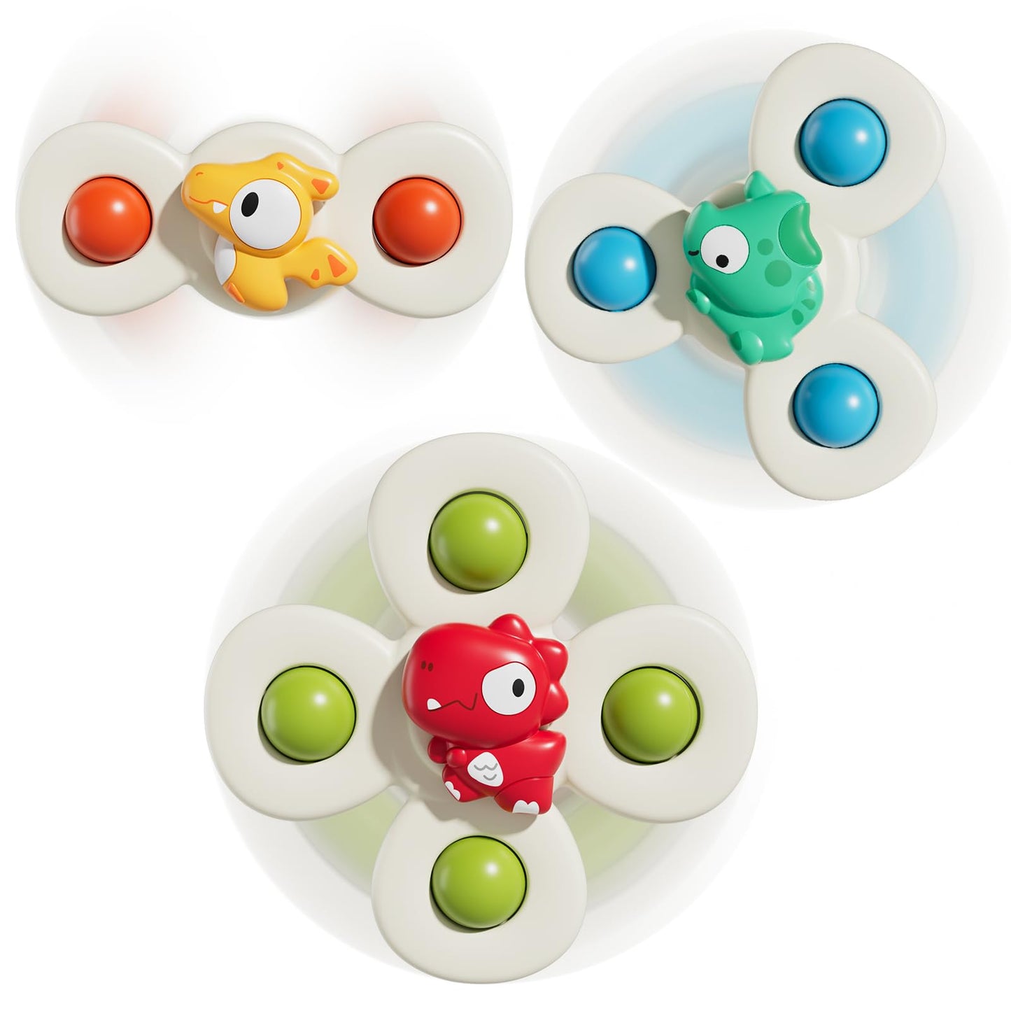 ALASOU 3PCS Suction Cup Spinner Toys for 1 Year Old Boy Girl|Spinning Top Baby Toys 12 18 Months|1 2 Year Old Boy Birthday Gift|Baby Bath Toy for Kids Ages 1 - 3|Sensory Toy for Toddlers 1 - 3 - 7DAY'S