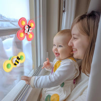 ALASOU 3PCS Suction Cup Spinner Toys for 1 Year Old Boy Girl|Spinning Top Baby Toys 12 18 Months|1 2 Year Old Boy Birthday Gift|Baby Bath Toy for Kids Ages 1 - 3|Sensory Toy for Toddlers 1 - 3 - 7DAY'S