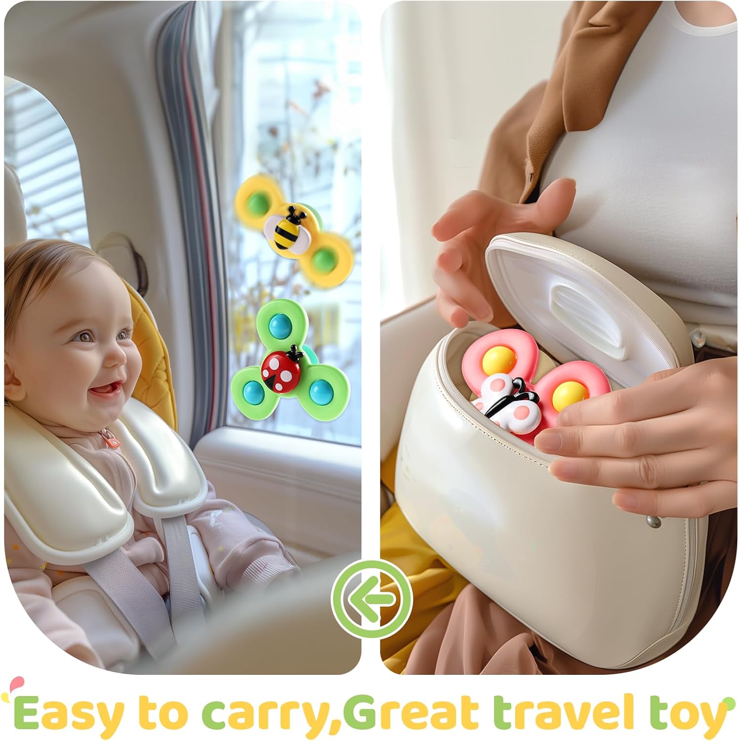 ALASOU 3PCS Suction Cup Spinner Toys for 1 Year Old Boy Girl|Spinning Top Baby Toys 12 18 Months|1 2 Year Old Boy Birthday Gift|Baby Bath Toy for Kids Ages 1 - 3|Sensory Toy for Toddlers 1 - 3 - 7DAY'S